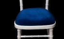 Blue velvet seat-pad/cushion